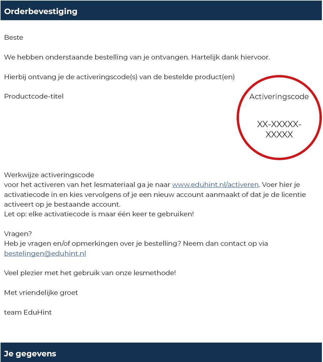 Customer-Journey-Orderbevestiging